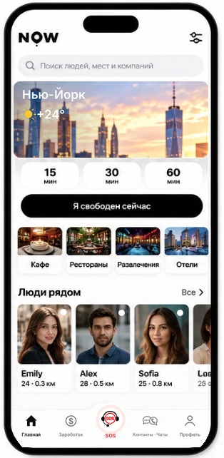 NOW Connect app screen