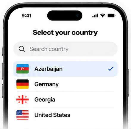 App preview: Confirm your country